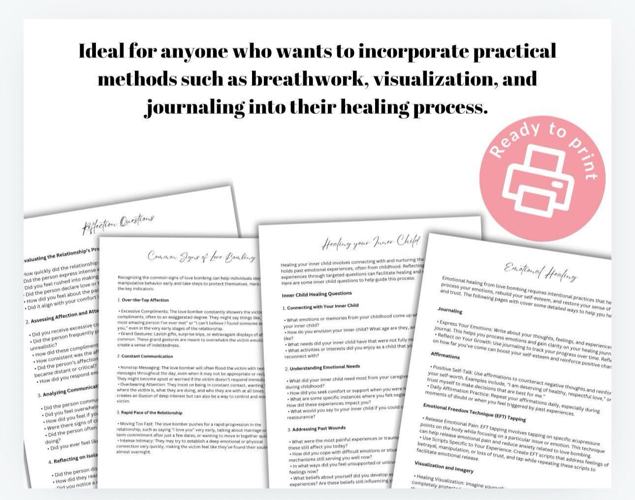 Love Bombing Relationship Toxic Love Worksheets PDF Emotional Regulation Tools Abuse Recovery Emotional Abuse