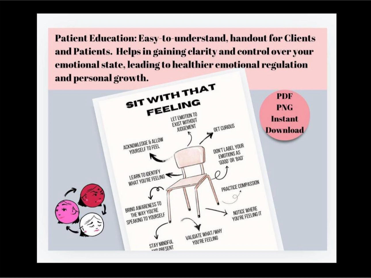 Sitting with Our Emotions Feelings Bundle Toolkit Emotions Self Awareness Therapy Digital Download PDF