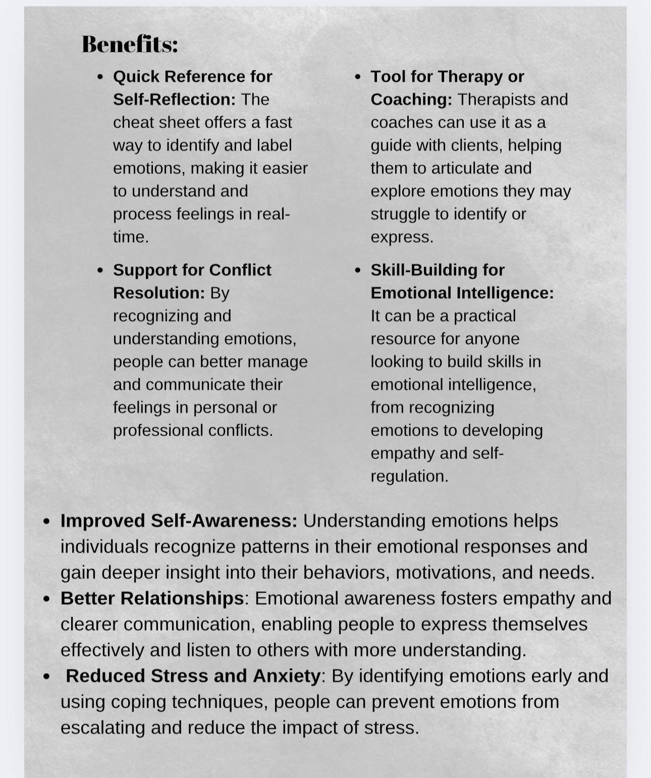 Understanding your Emotions are Telling You Therapy Reference Handout Therapist Tools Emotional Awareness