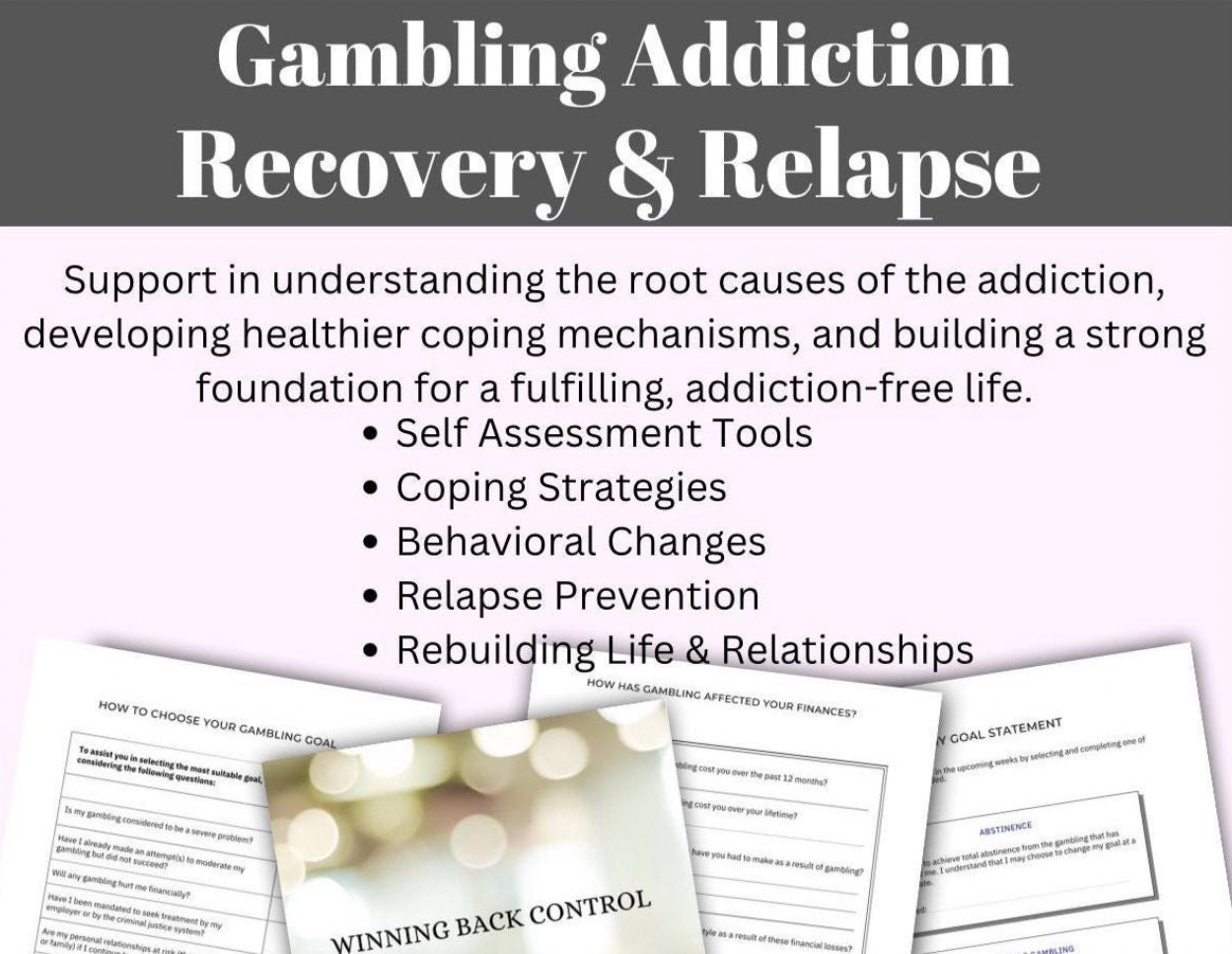 Overcoming Gambling Addiction Recovery Workbook Therapy Toolbox