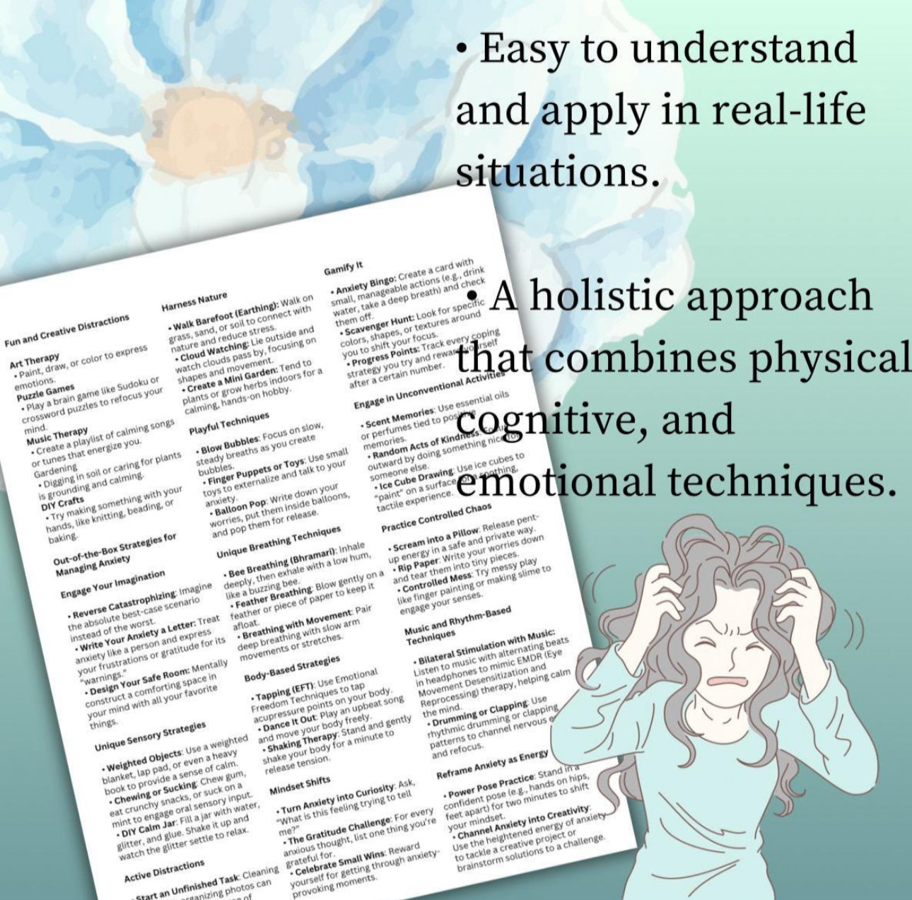 Anxiety Coping Skills Cheat Sheet Symptoms & Coping Strategies Guide Therapeutic Resource Therapist Toolkit