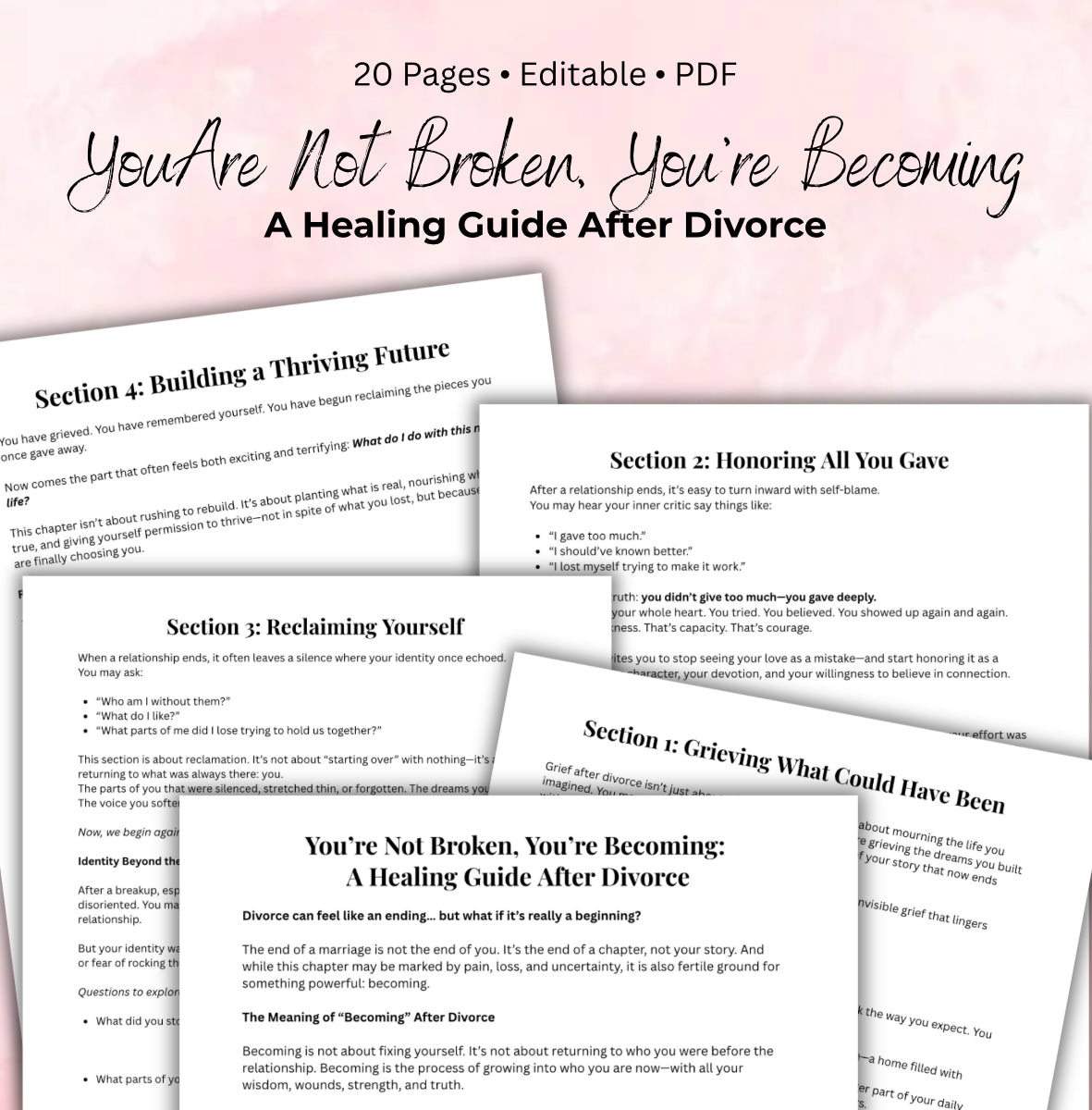 You Are Not Broken Divorce Healing Workbook Emotional Recovery Reclaiming Self