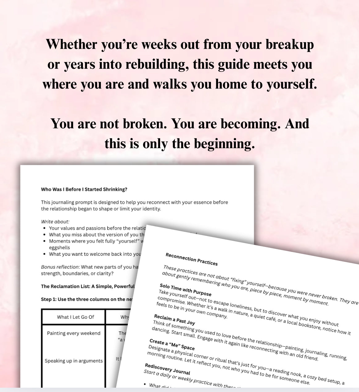 You Are Not Broken Divorce Healing Workbook Emotional Recovery Reclaiming Self