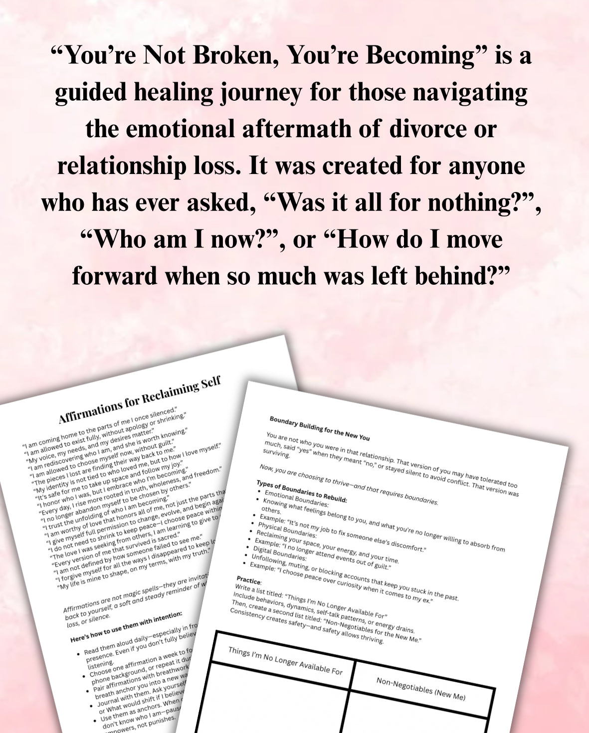 You Are Not Broken Divorce Healing Workbook Emotional Recovery Reclaiming Self