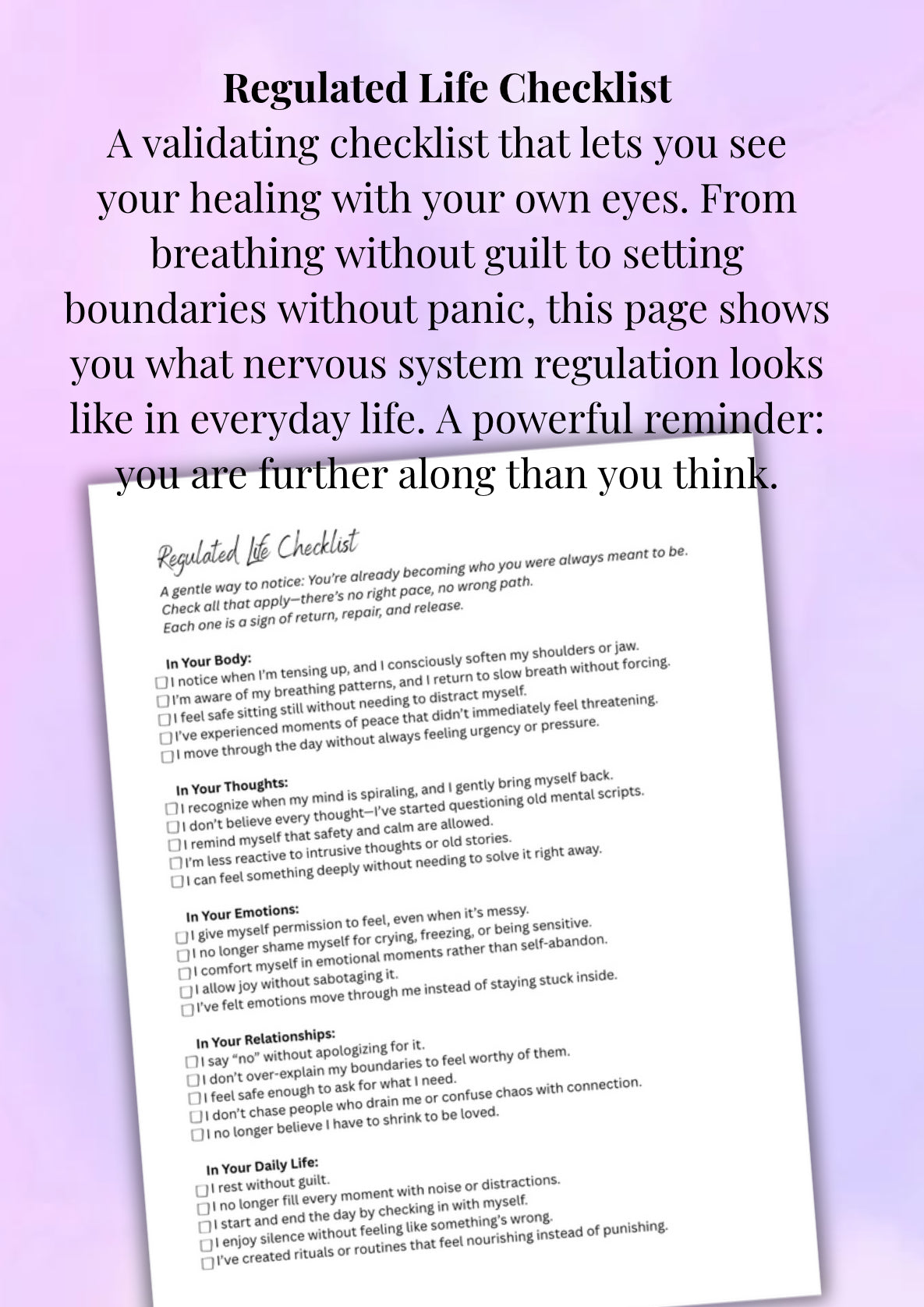 Nervous System Rest Worksbook