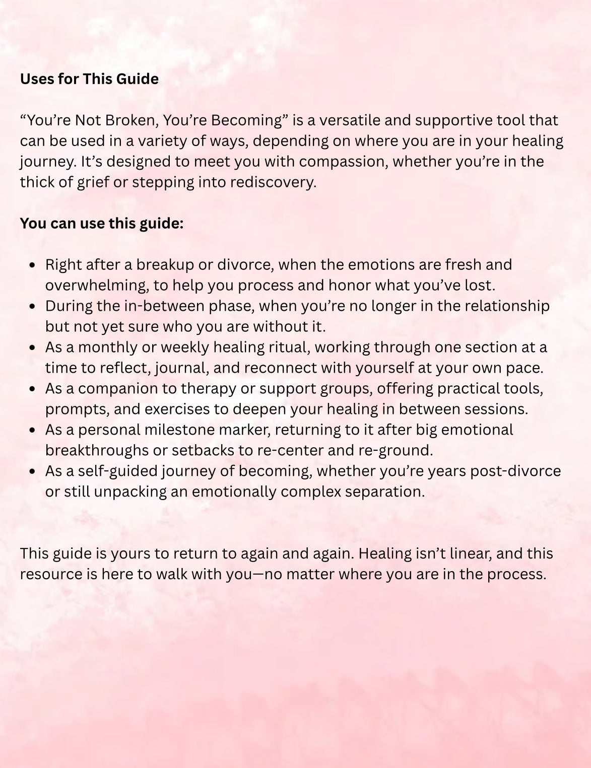 You Are Not Broken Divorce Healing Workbook Emotional Recovery Reclaiming Self