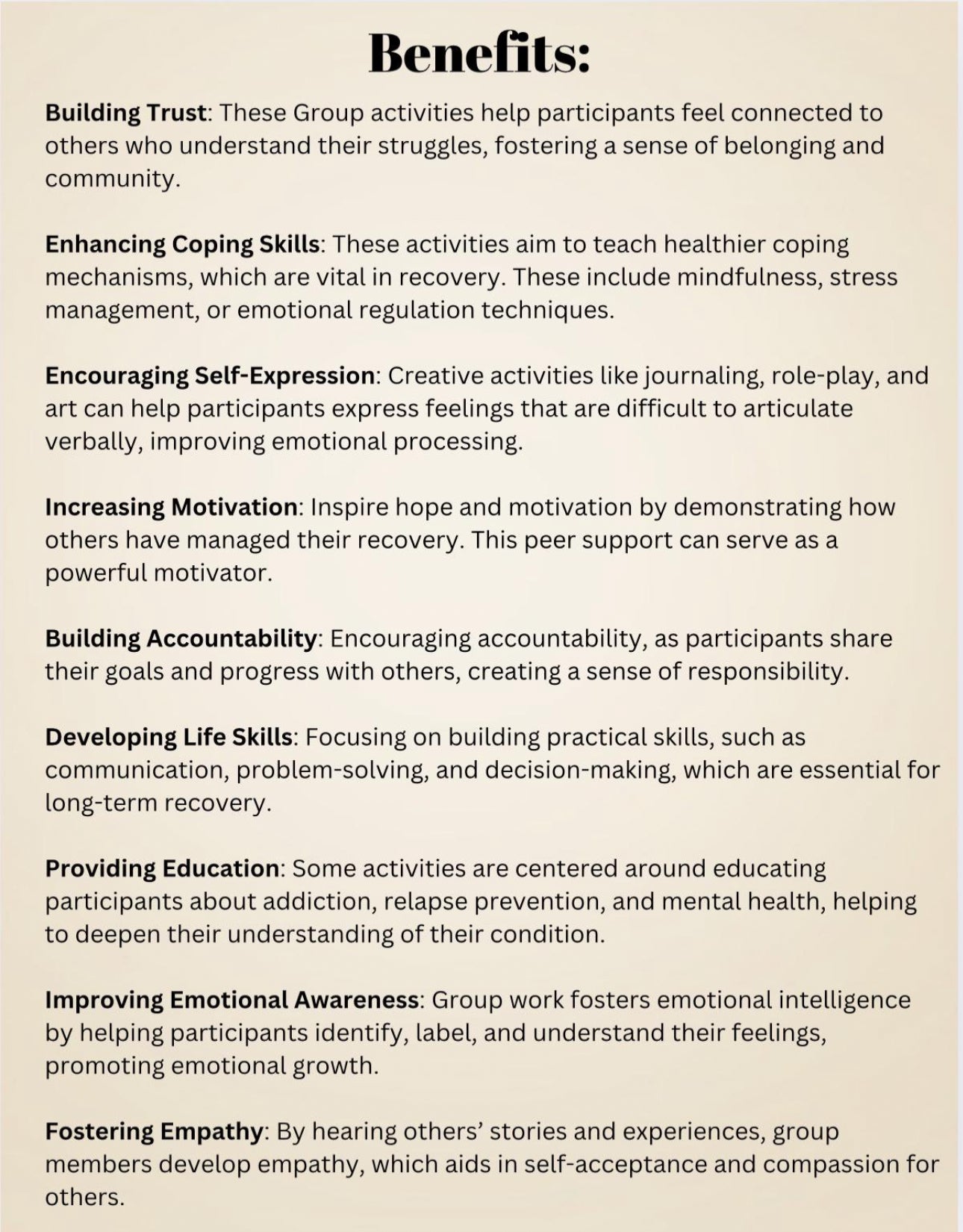 Substance Abuse Group Activities Group Therapy Support Emotional Check In Recovery Session