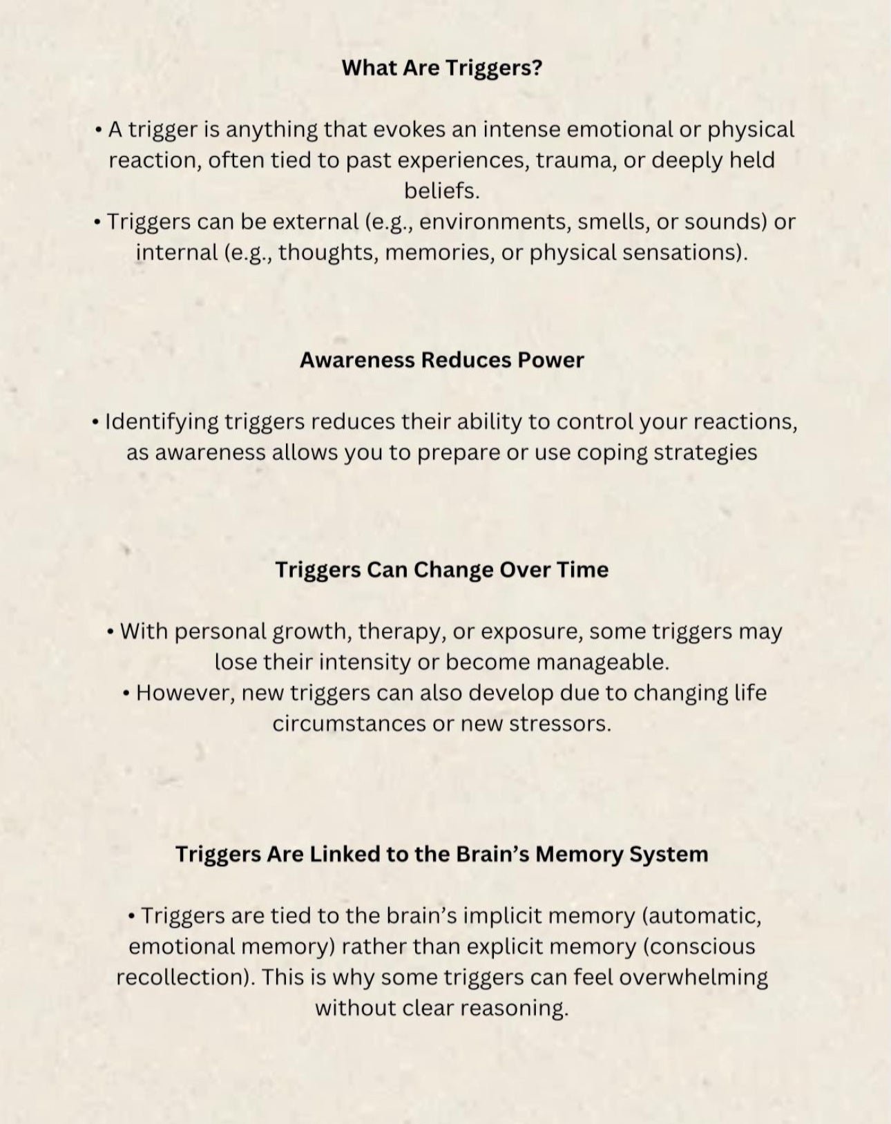 Mental Health Triggers List for Emotional Reactions, Deep Reflection Unresolved Issues & Root Causes
