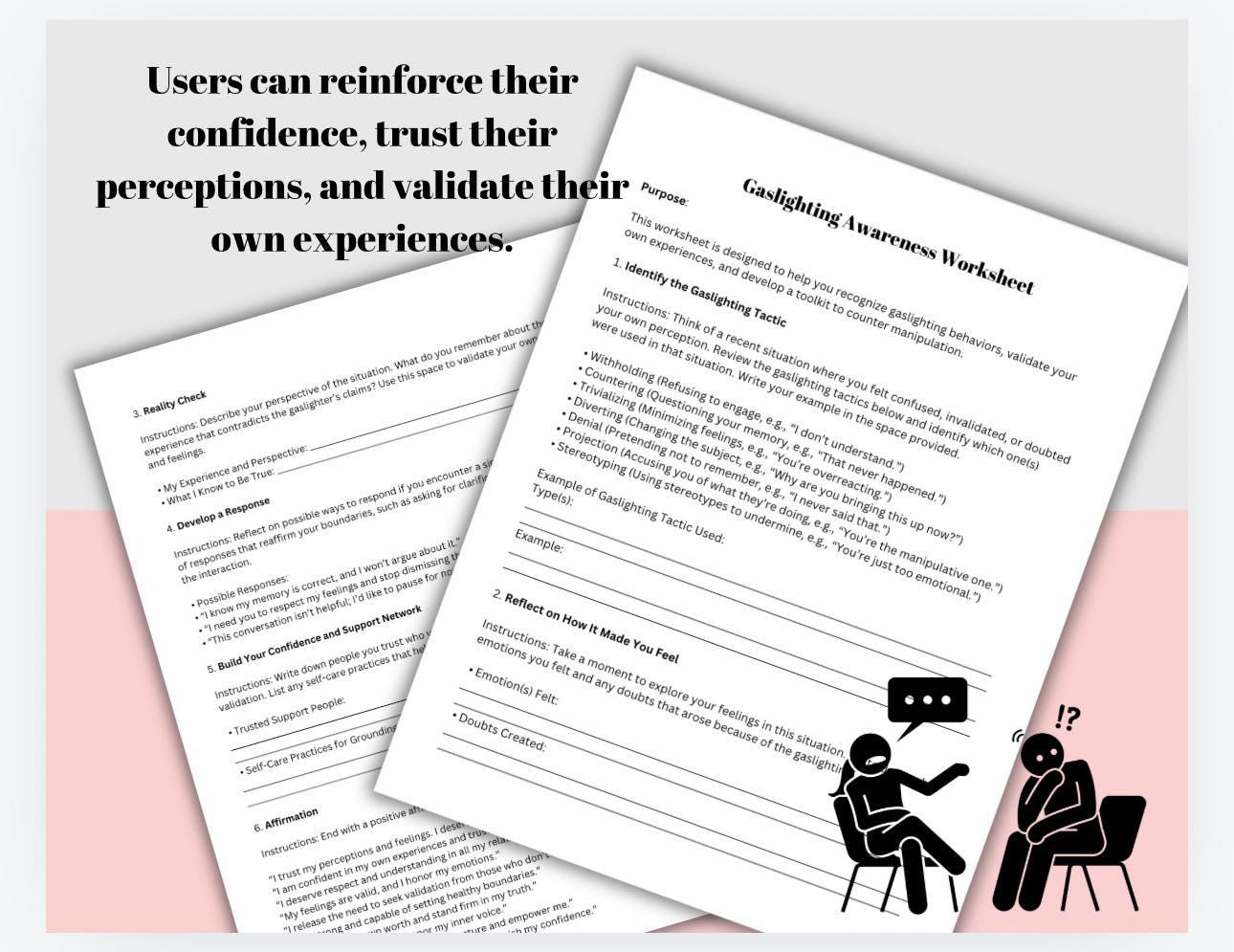 Gaslighting Tactics Gaslighting Awareness Worksheet Identify Manipulation Tactics Therapy Tool for Emotional Abuse Revovery