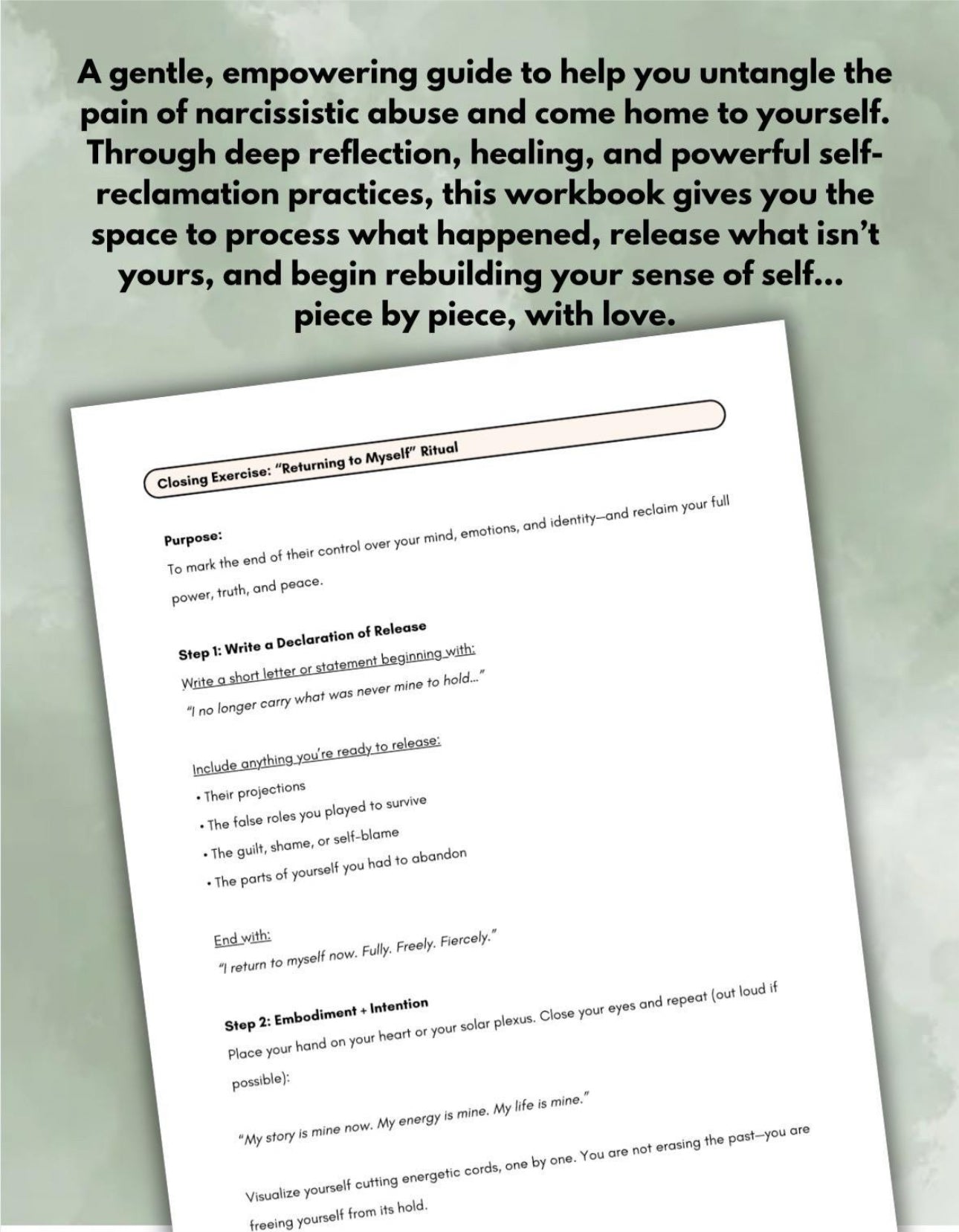 Healing from a Narcissist: A Guided Workbook for Reclaiming Your Self