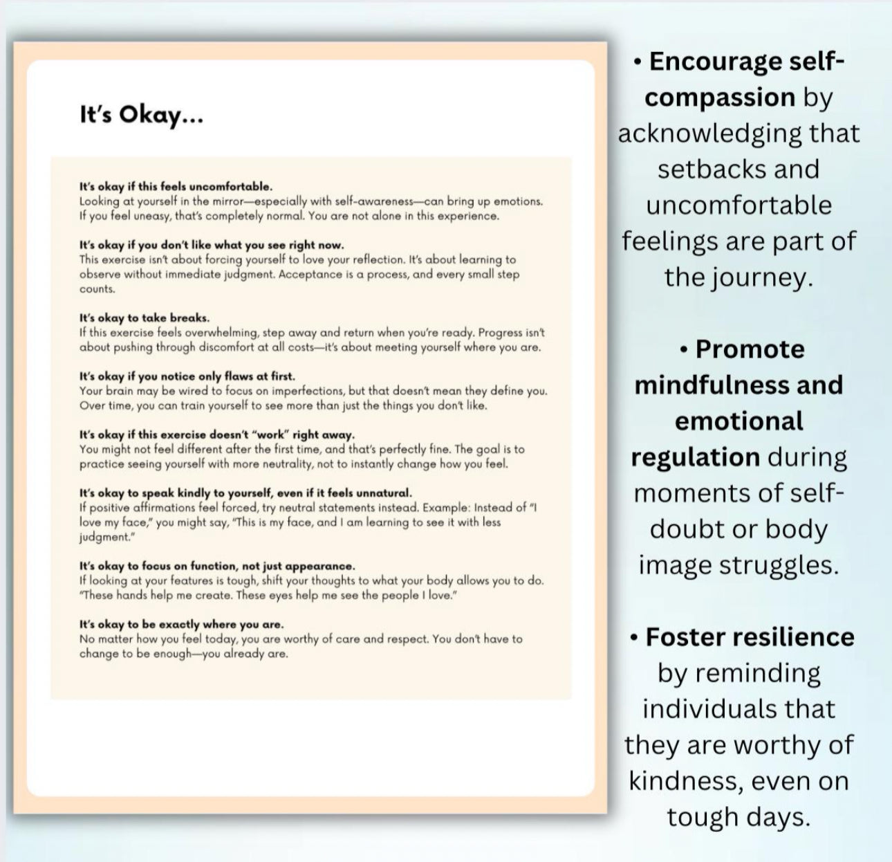 Body Dysmorphia Recovery Workbook Body Image Self-Esteem Worksheets Self-Love & Healing Self-Destructive Thoughts