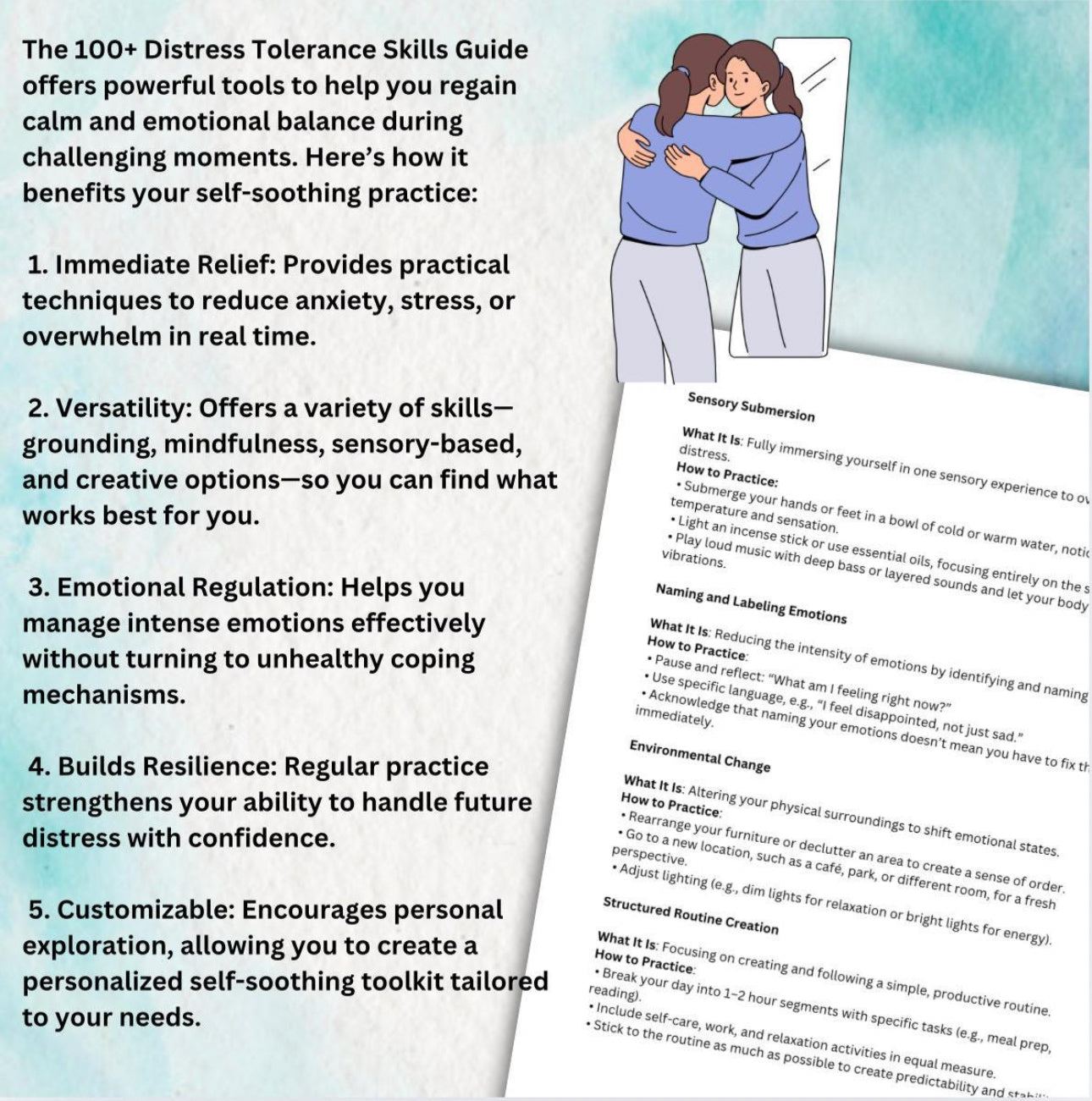 Distress Tolerance Skills Guide to Self Soothing Techniques & Coping Skills for Stress Relief Emotional Regulation
