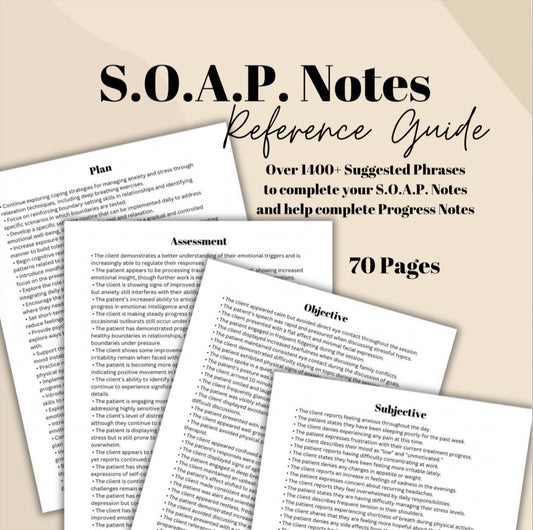 SOAP Notes Sentence Examples for Therapy Notes Progess Notes Assistant