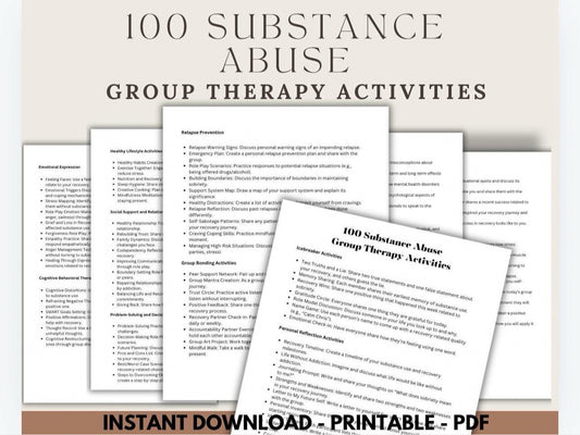 Substance Abuse Group Activities Group Therapy Support Emotional Check In Recovery Session