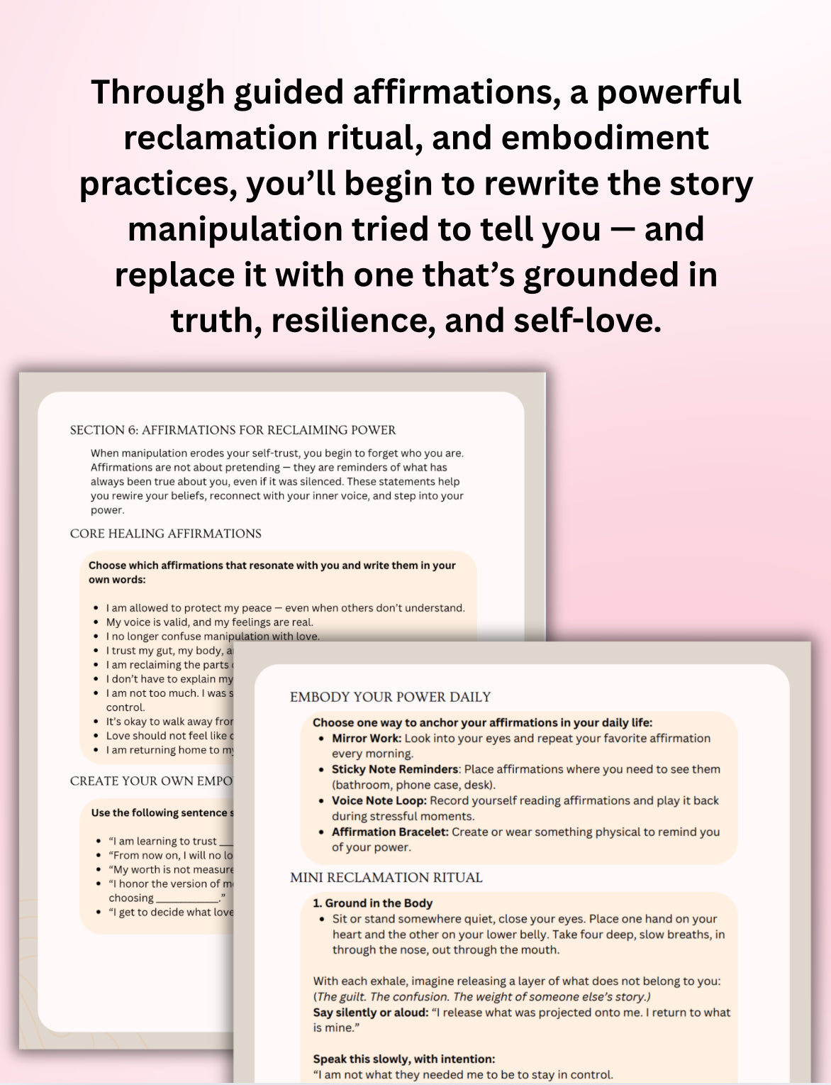 Manipulation in Relationships Worksheets