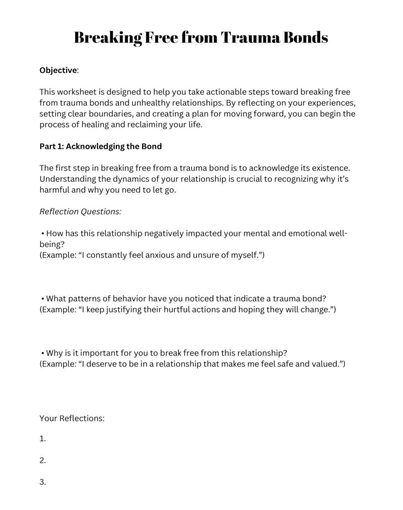 Trauma Bonding Understanding and Overcoming Trauma Bond Survivor Recovery Workbook