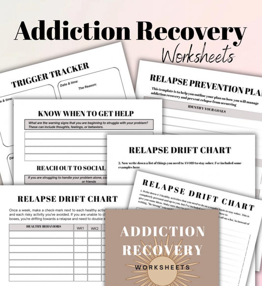 Addiction Recovery Worksheets for addiction sobriety guide for recovery relapse prevention