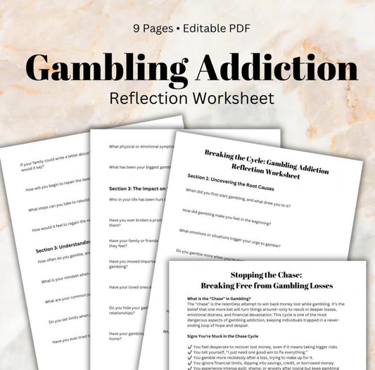 Gambling Addiction Reflection Worksheet Control Problem Gambling Support Recovery Help