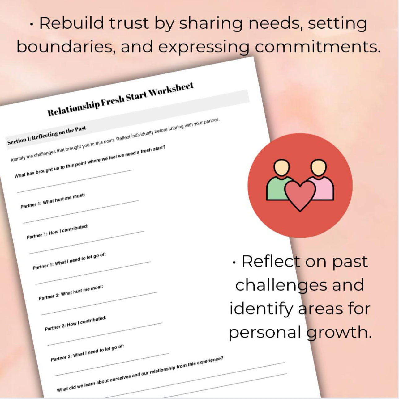 Relationship Fresh Start Worksheet Rebuild Trust  Restart and Strengthen Your Connection