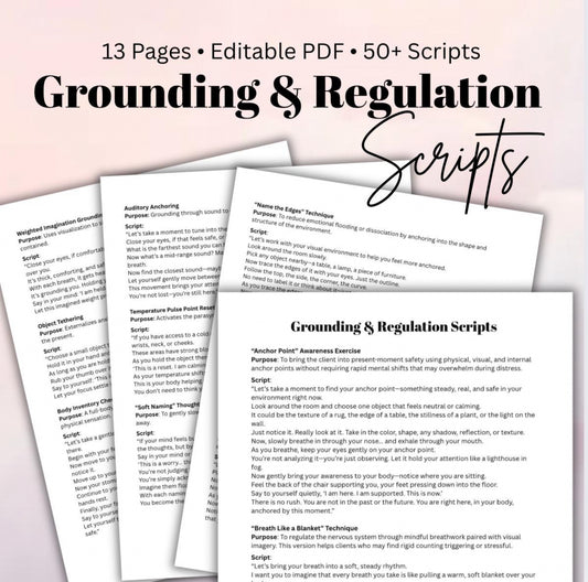 Grounding and Regulation Script Bank Unique Techniques for Therapy Sessions Emotional Balance