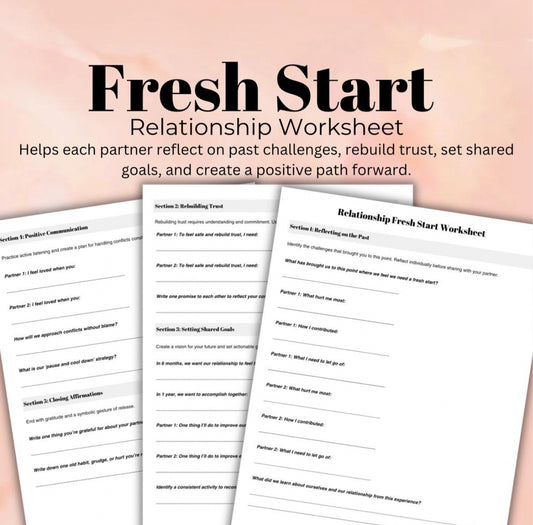 Relationship Fresh Start Worksheet Rebuild Trust  Restart and Strengthen Your Connection