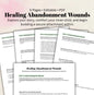 Printable healing abandonment wounds worksheet for emotional trauma and inner child work